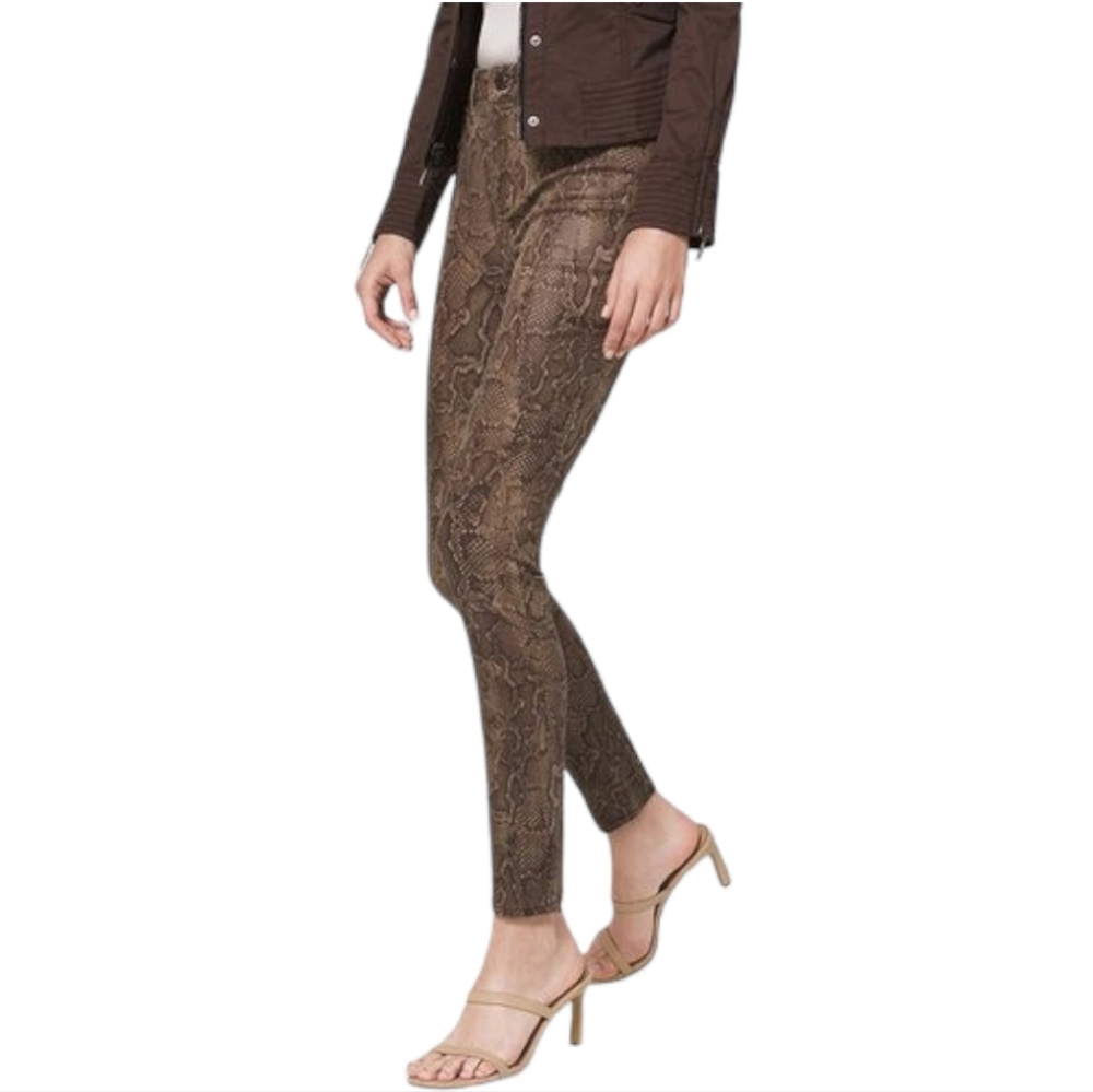 White House Black Market Viper Ravine High Rise Coated Snake Skinny Jeans nwt
